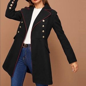 NEW Black Military Coat